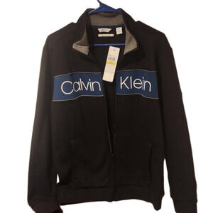 Calvin Klein Soft Touch Fleece Full Zip Jacket Black/Blue Men’s